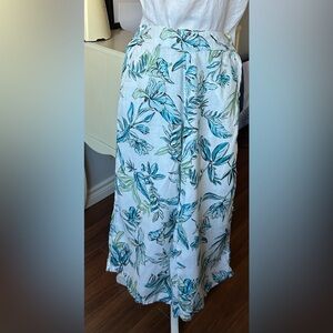 Tahari 100% Linen Cropped Wide Leg Pants - Size Small